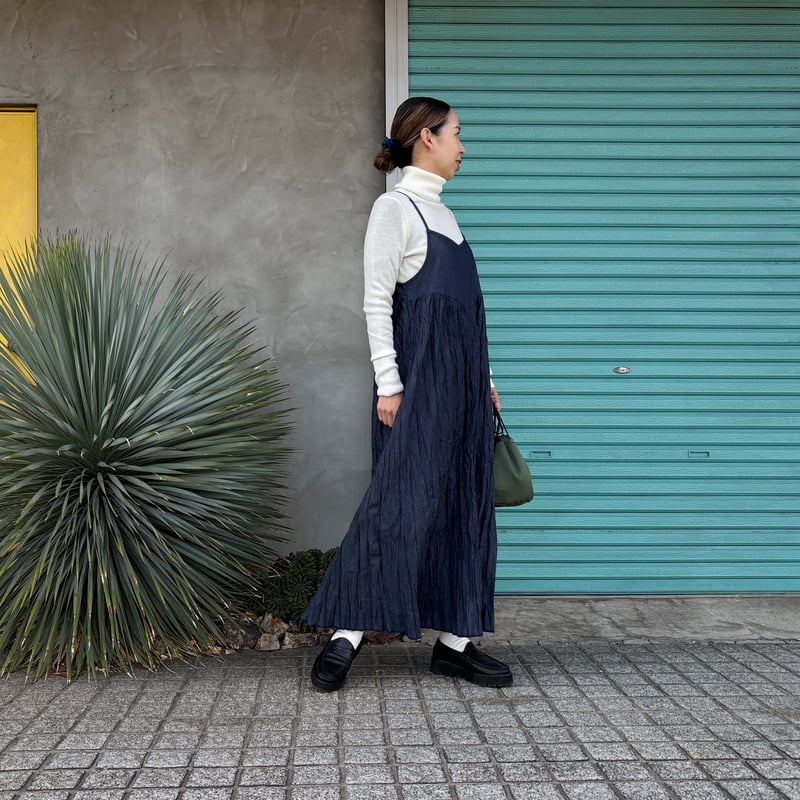 Baked Crinkle Camisole- One-Piece】c/#Stay Navy