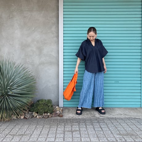 【Baked Crinkle Denim Pants】  Bio&Bleach