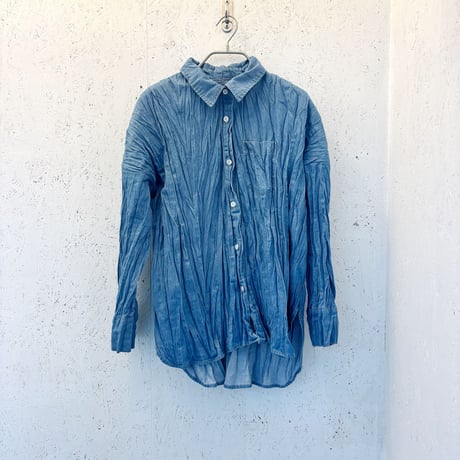 【Baked Crinkle Denim Shirt】Bio&Bleach