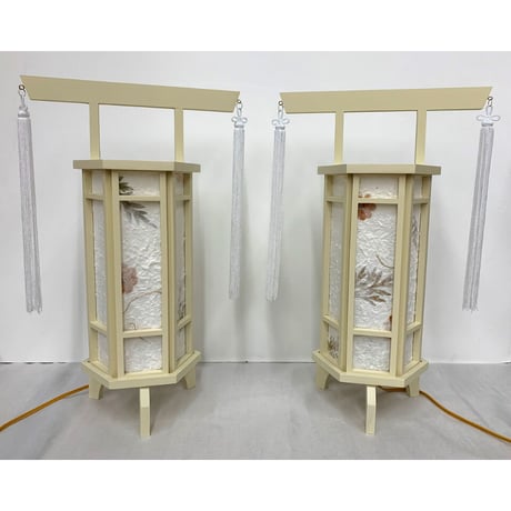 盆提灯　創作行灯　千寿　花の舞　1号　一対(2本)　【送料無料】【web特別価格】