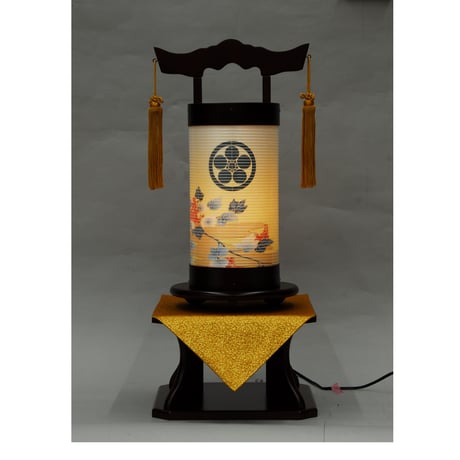盆提灯　現代和灯　桜調家紋入蔦柄行灯