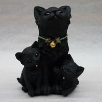 親子ねこ（約13cm）備長炭