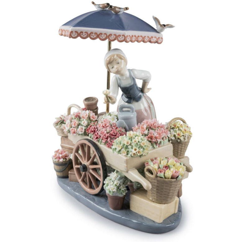 リヤドロリヤドロ 陶器人形 スペイン お花屋さん Lladro リヤドロ 可愛いお花屋さん 6521 フィギュリン スペイン