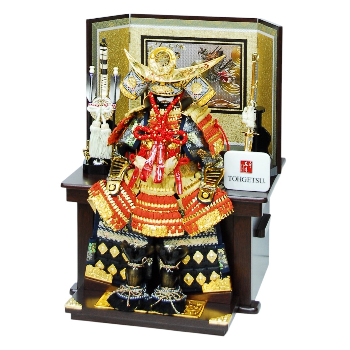 7号上杉謙信公 A706 本革金箔小桜 軍神 7号上杉謙信公鎧収納セット 【WEB限定】2570048 | 人形の東月