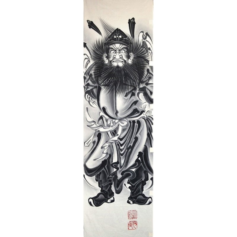 いわき絵のぼり 屋外絵幟鐘馗(正面)4.5m×0.7m 厄除け | 人形の東月