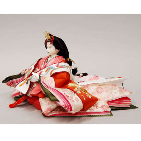東月謹製　炭胴　三五　川俣正絹梅刺繍　木目唐草　親王飾り