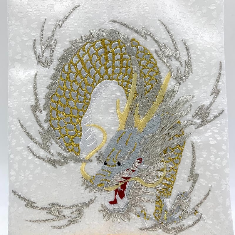 名前旗 白龍 特中 白 白金刺繍 高さ46㎝ | 人形の東月｜公式
