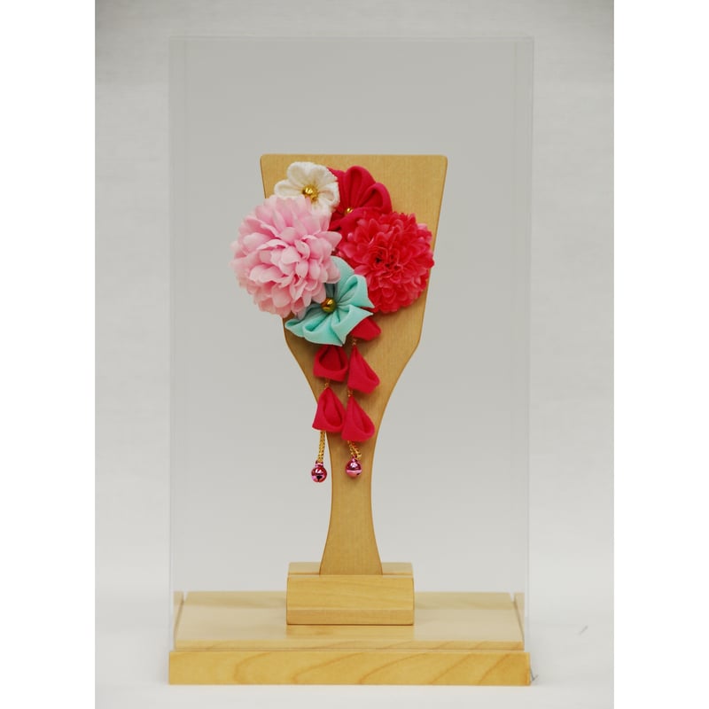 7号 羽子板 ピンク アクリルケース フラワー 羽子板 花づくしピンク アクリルケース舞桜 無垢（ピンクA） 7号