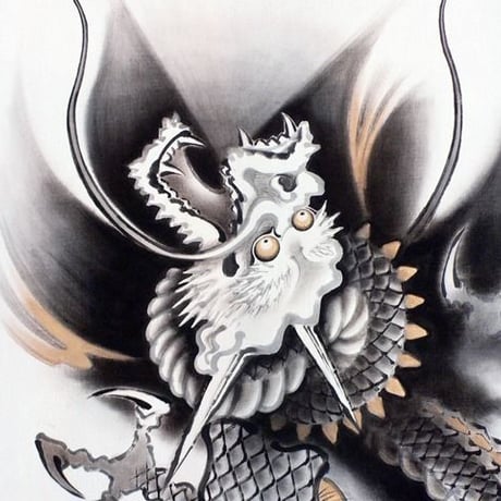 いわき絵のぼり　昇り龍　室内幟壁掛け（H170×W70cm）心願成就