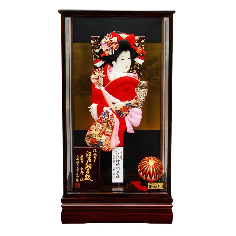 羽子板 羽子板単品 あいり 浅妻 18号 高さ56cm 友禅×金襴 (2024