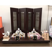 東月謹製　江戸木目込み人形　亀甲唐花　親王飾り　【WEB限定】