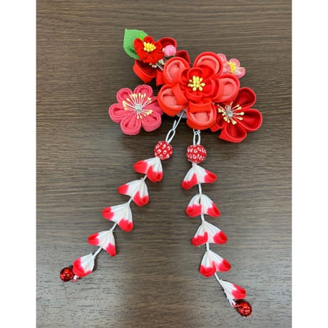 名前旗　金襴織花かんざし　ローズワインカラー刺繍　小　高さ45.5㎝