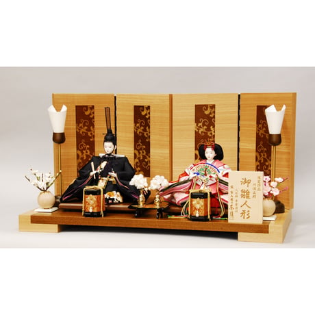 東月謹製　炭胴　三五　川俣正絹梅刺繍　木目唐草　親王飾り