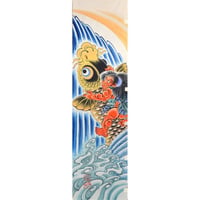 いわき絵のぼり　屋外絵幟『鯉に金太郎』4.5m×0.7m　身体堅固　立身出世