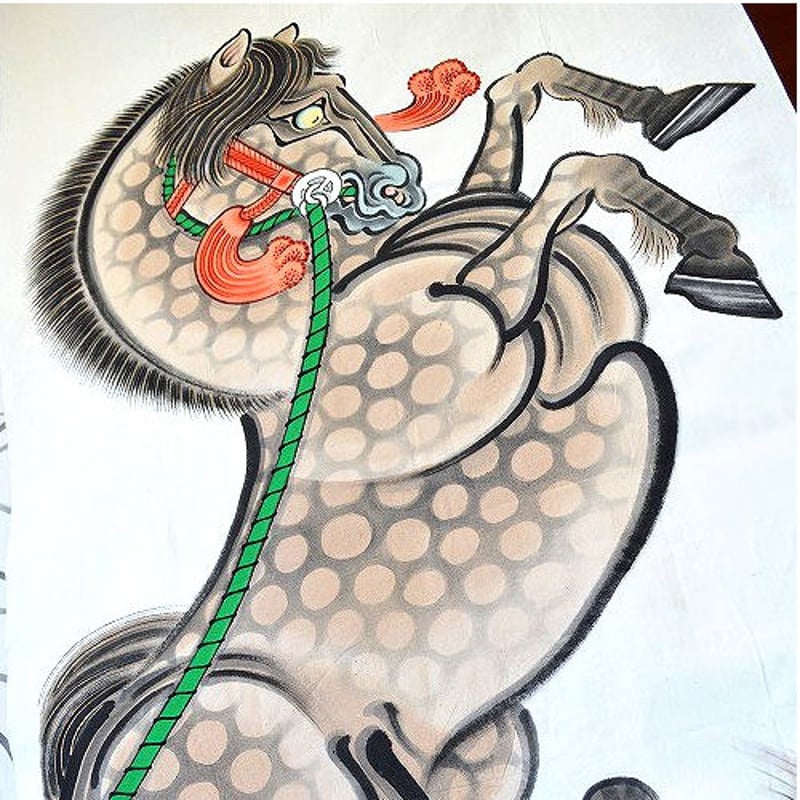 いわき絵のぼり 若駒 室内幟壁掛け（H170×W70cm）飛躍祈願 | 人形の東