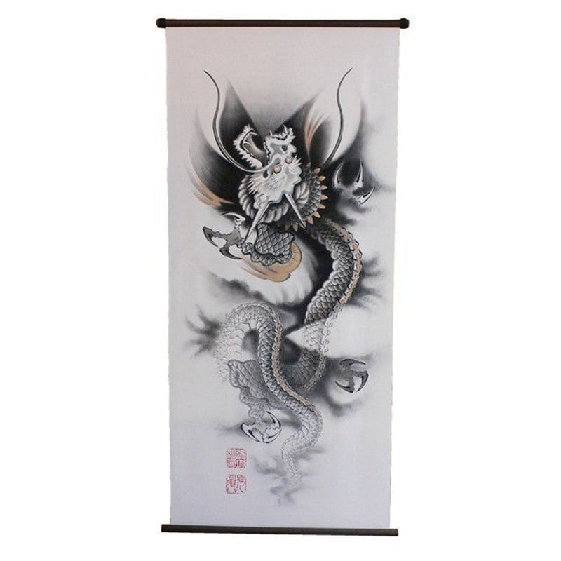 いわき絵のぼり 昇り龍 室内幟壁掛け（H170×W70cm）心願成就 | 人形の