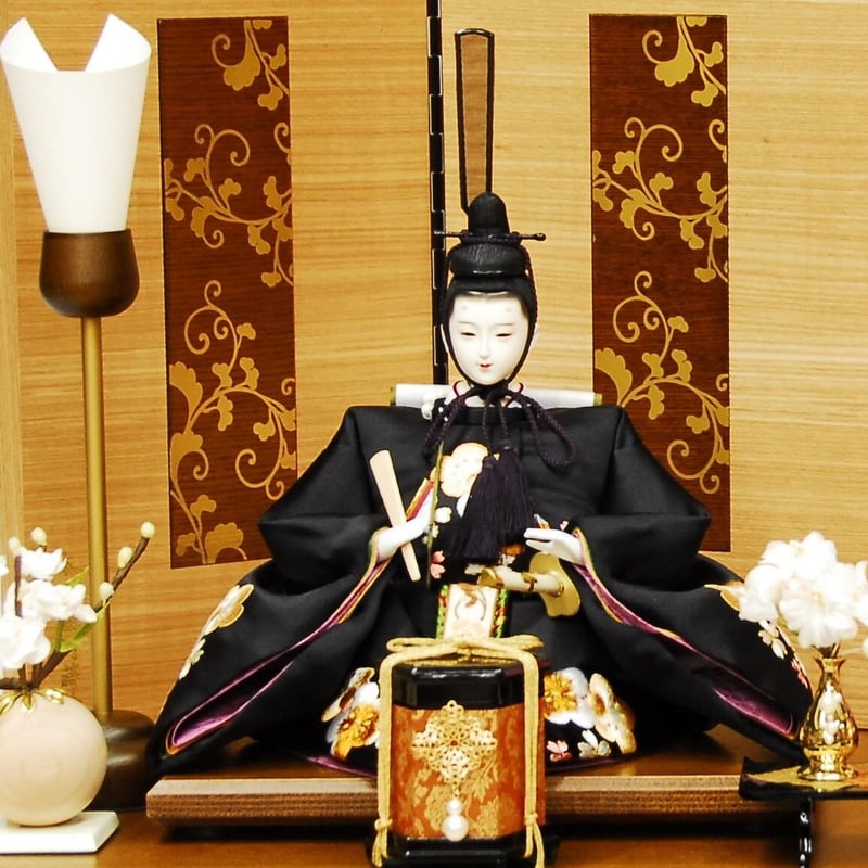 雛人形 屏風(扇に梅(木目) 雛人形 屏風(扇に梅(木目) 東月謹製 炭胴 三五 川俣正絹梅