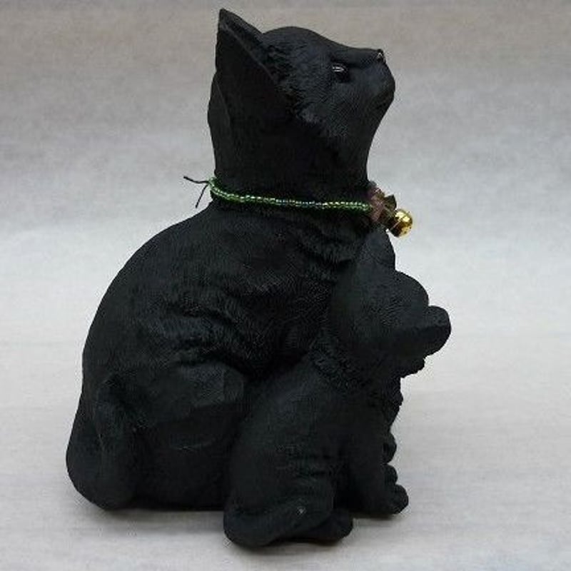 親子ねこ（約13cm）備長炭 | 人形の東月｜公式オンラインショップ