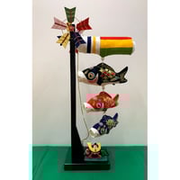 室内ちりめん鯉のぼり 五匹飾り 兜付 【WEB限定御祝価格