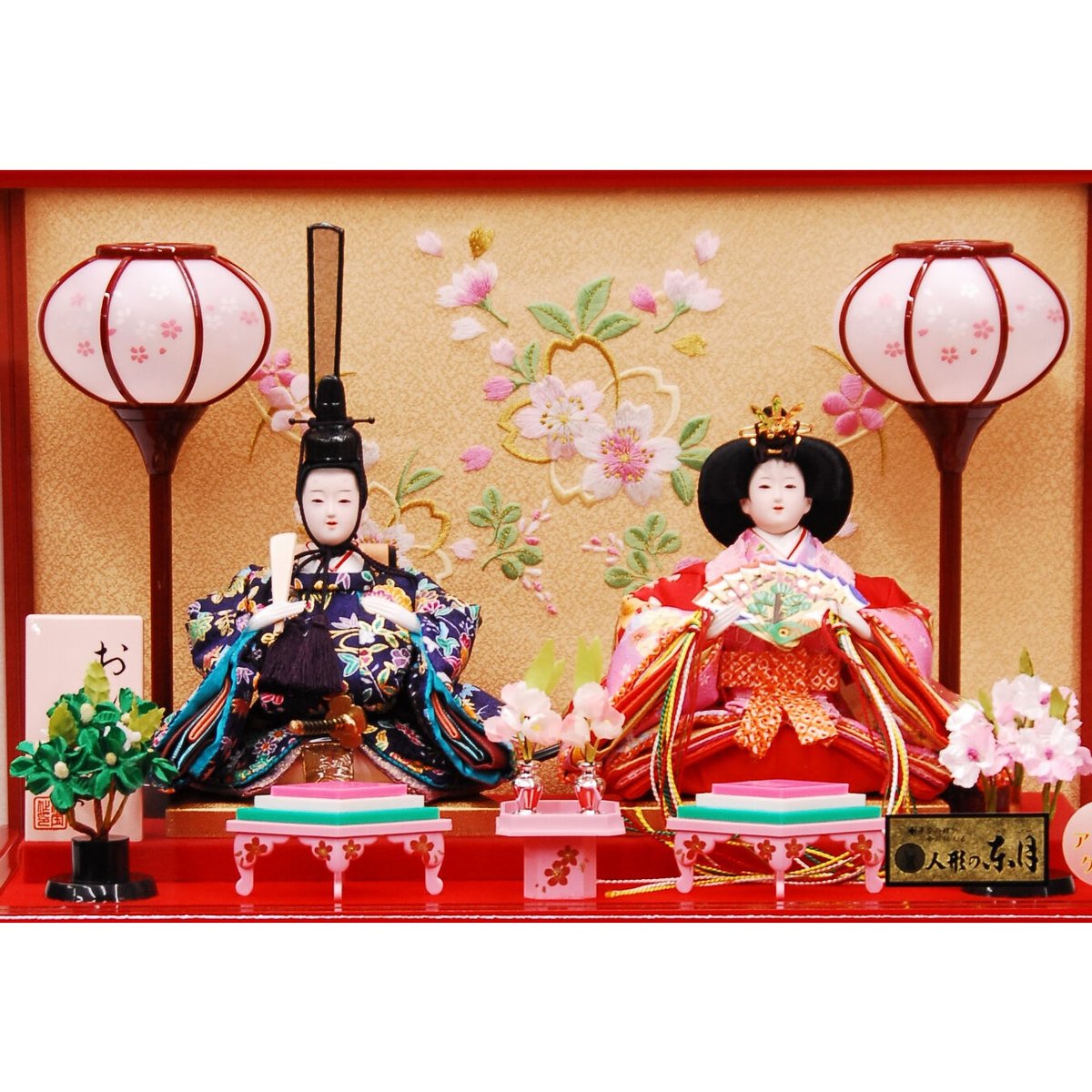 雛人形 芥子/衣装着親王ケース入り オルゴール灯り付き 雛人形