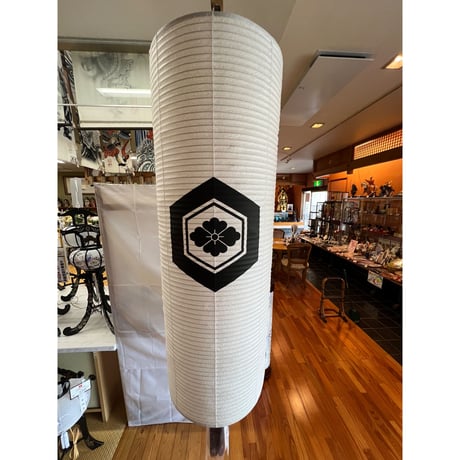 盆提灯　尺五桶白紋天　戒名・家紋入り提灯　(直径45cm×長さ(総丈)180cm)　【オンライン限定価格】