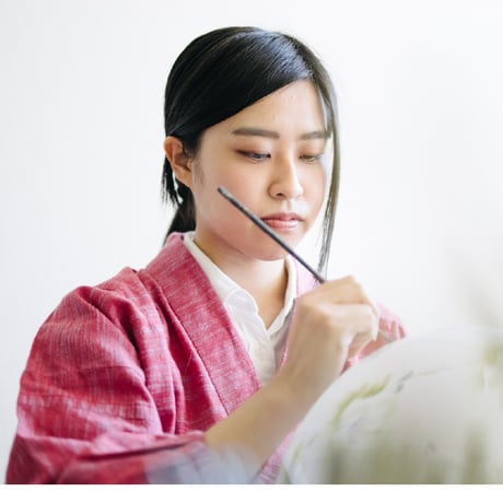 愁霊燈　草木染　藍染　絹二重　【オンライン特別価格】