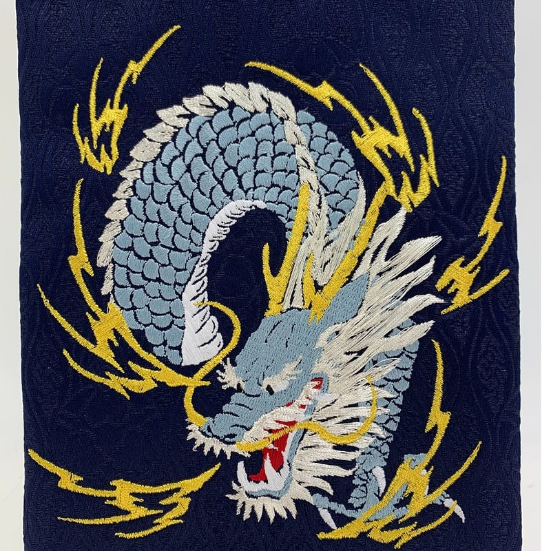 名前旗 蒼龍 特中 紺 銀刺繍 高さ46㎝ | 人形の東月｜公式