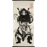 いわき絵のぼり　鍾馗（正面）室内幟壁掛け（H170×W70cm棒80㎝）厄除け