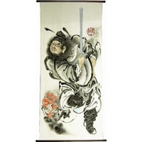 いわき絵のぼり　鬼叱之鍾馗　室内幟壁掛け（H200×W90cm 棒102㎝）厄除け