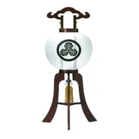 盆提灯　ワイン塗木製　家紋入り大内提灯　11号