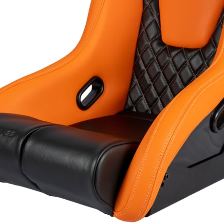 車検対応モデル GoodGunオリジナル PVC生地 フルバケットシート カラー：オレンジ/ブラックホワイトステッチ