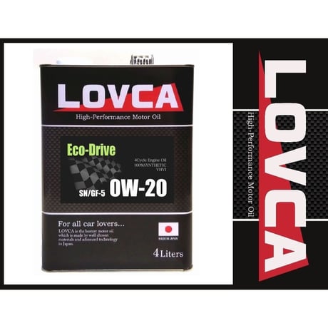 LOVCA送料無料　LOVCA ECO DRIVE 0W-20 6L日本製100%化学合成