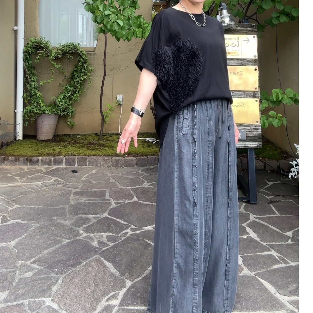 MARGAUX VINTAGE＞ ハートフリンジファーカットソー | s.cute