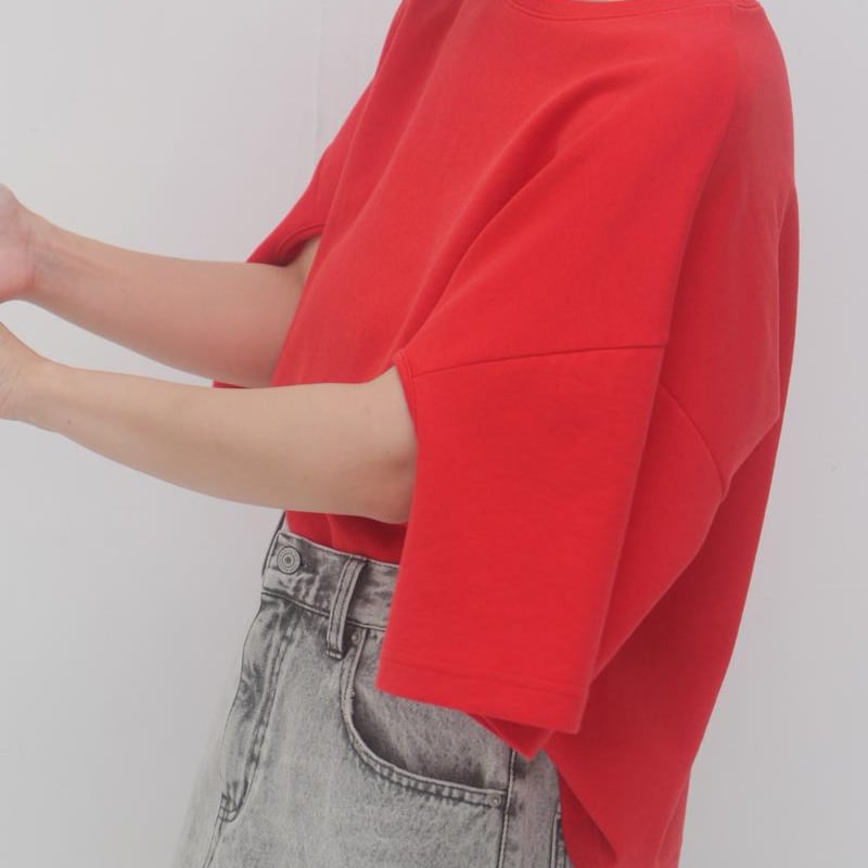 YENN 2024 SS】HOLE BOXY TEE | champ de la roseS