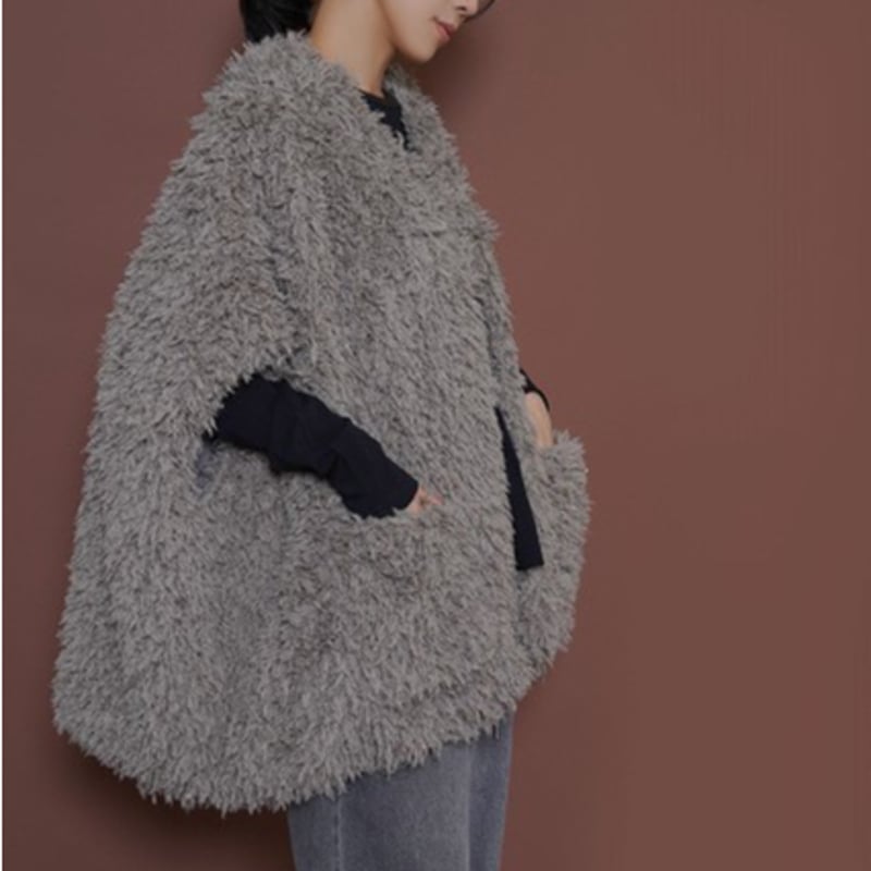 キャメル ボア ポンチョ &pal（アンドパル）2024AW crochet poncho クロシェポンチョ
