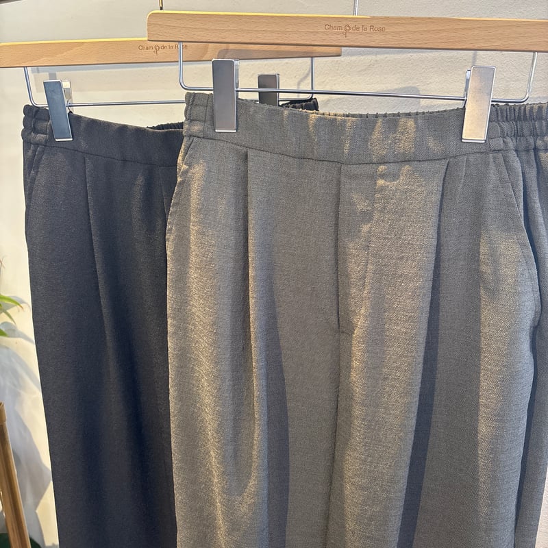 最終値下げ【美品】plantation メランジクロス　ワイドパンツ 最終値下げ【美品】plantation メランジクロス ワイドパンツ