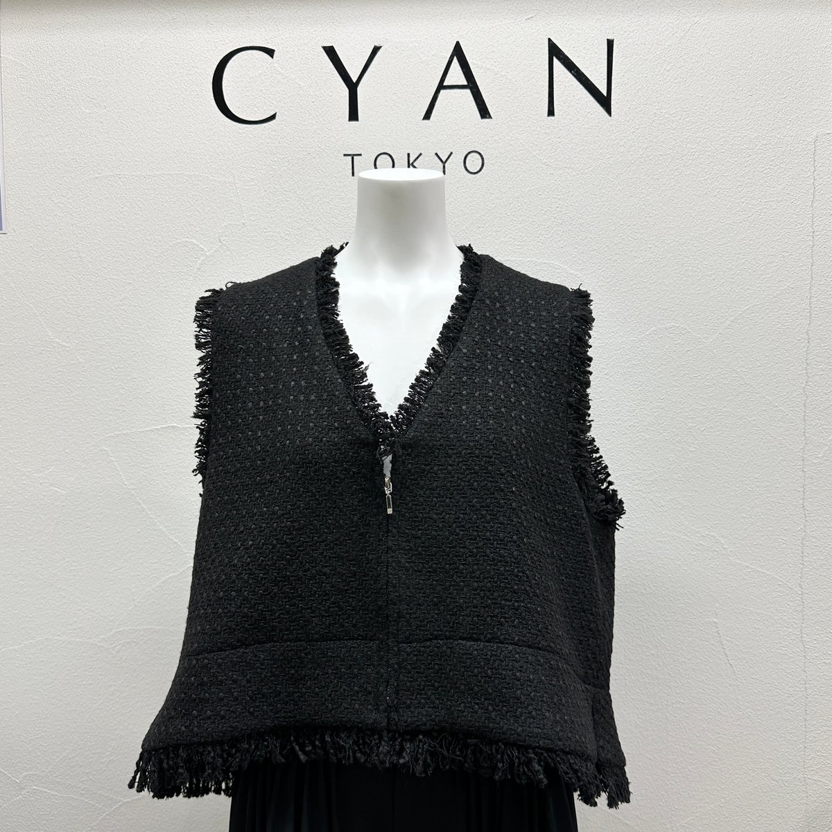 ★タグ付き新品★コラボ ベスト CYAN TOKYO×champdelarose 再入荷‼️【限定コラボ‼️CYAN 】ツィードベスト | champ de la