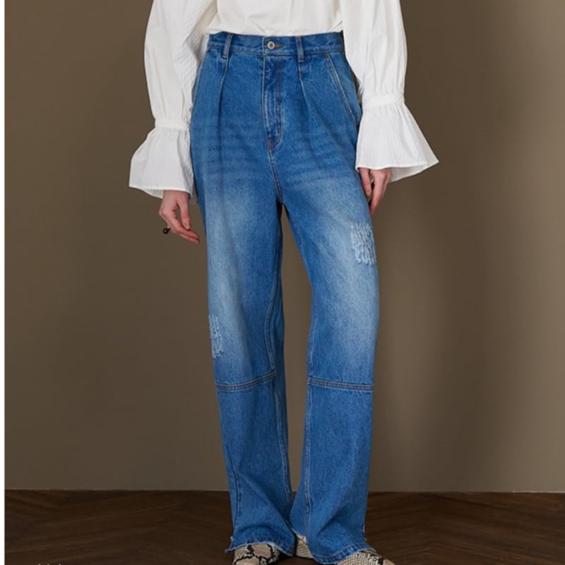 YENN】HIGHRISE TUCKWIDE PT | champ de la roseSTORE