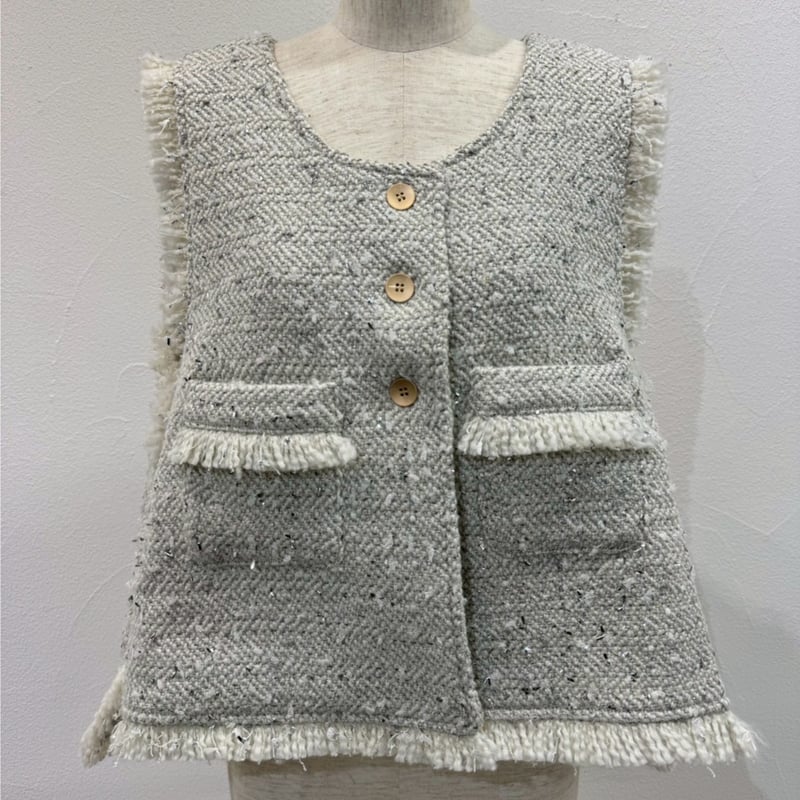 CYAN 2025 AW vol.2】ランダムラメツイードオーブンベスト