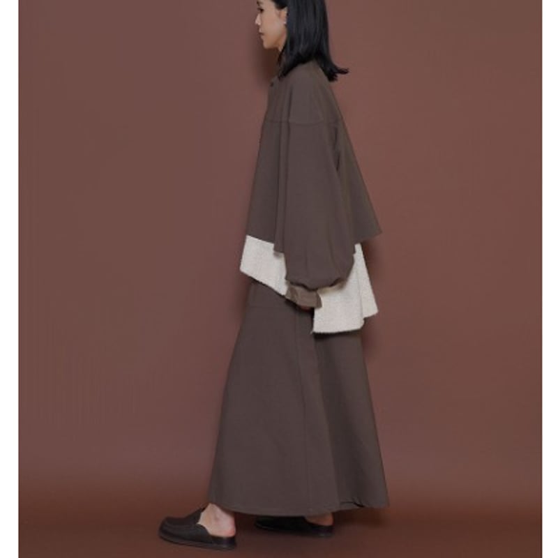 DrawingNumbersブラウン半袖キュプラシャツ今季2025 DrawingNumbersブラウン半袖キュプラシャツ今季2025