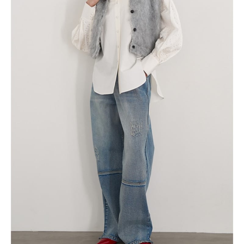 YENN】HIGHRISE TUCKWIDE PT | champ de la roseSTORE