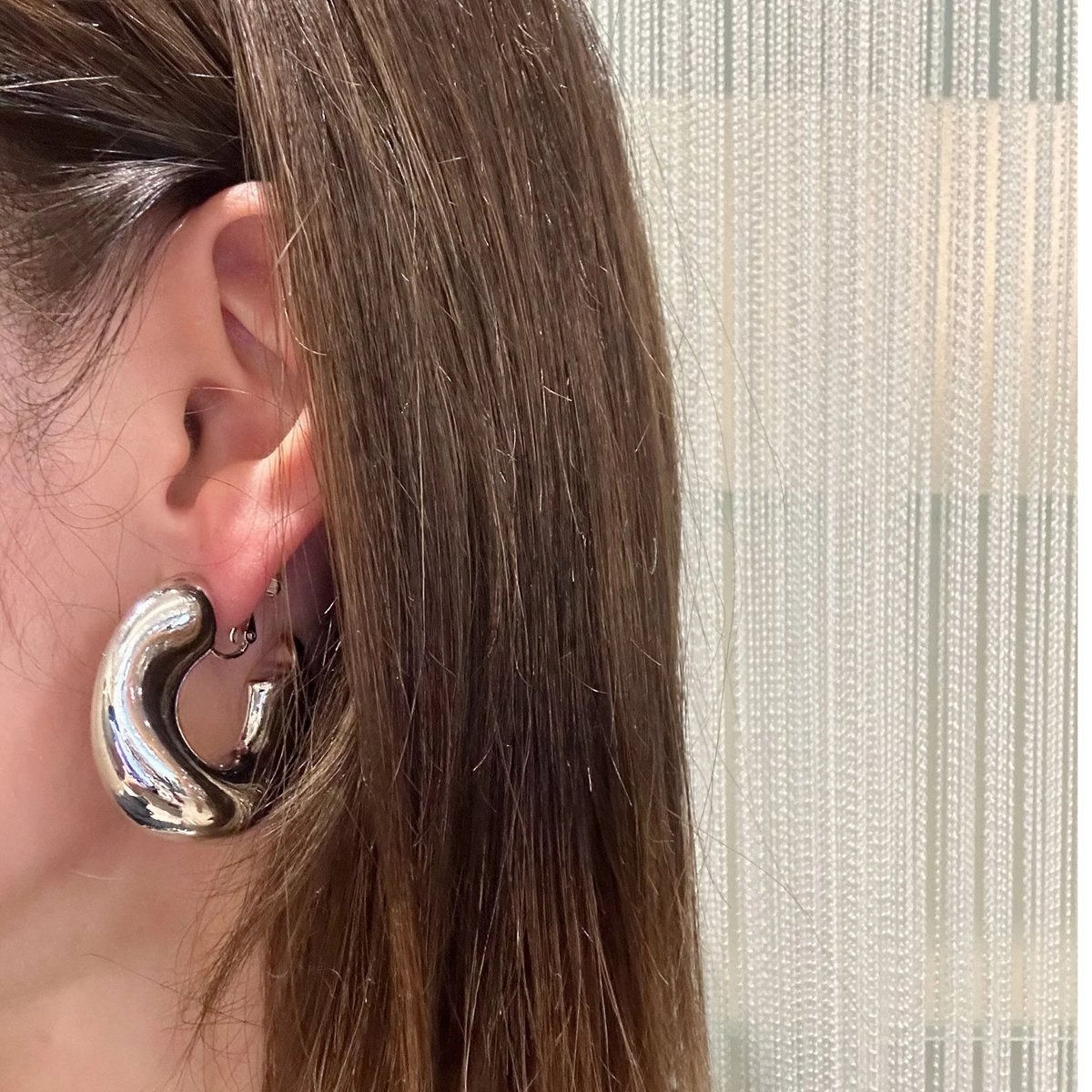 original】lack hoop pierce &earring | champ de