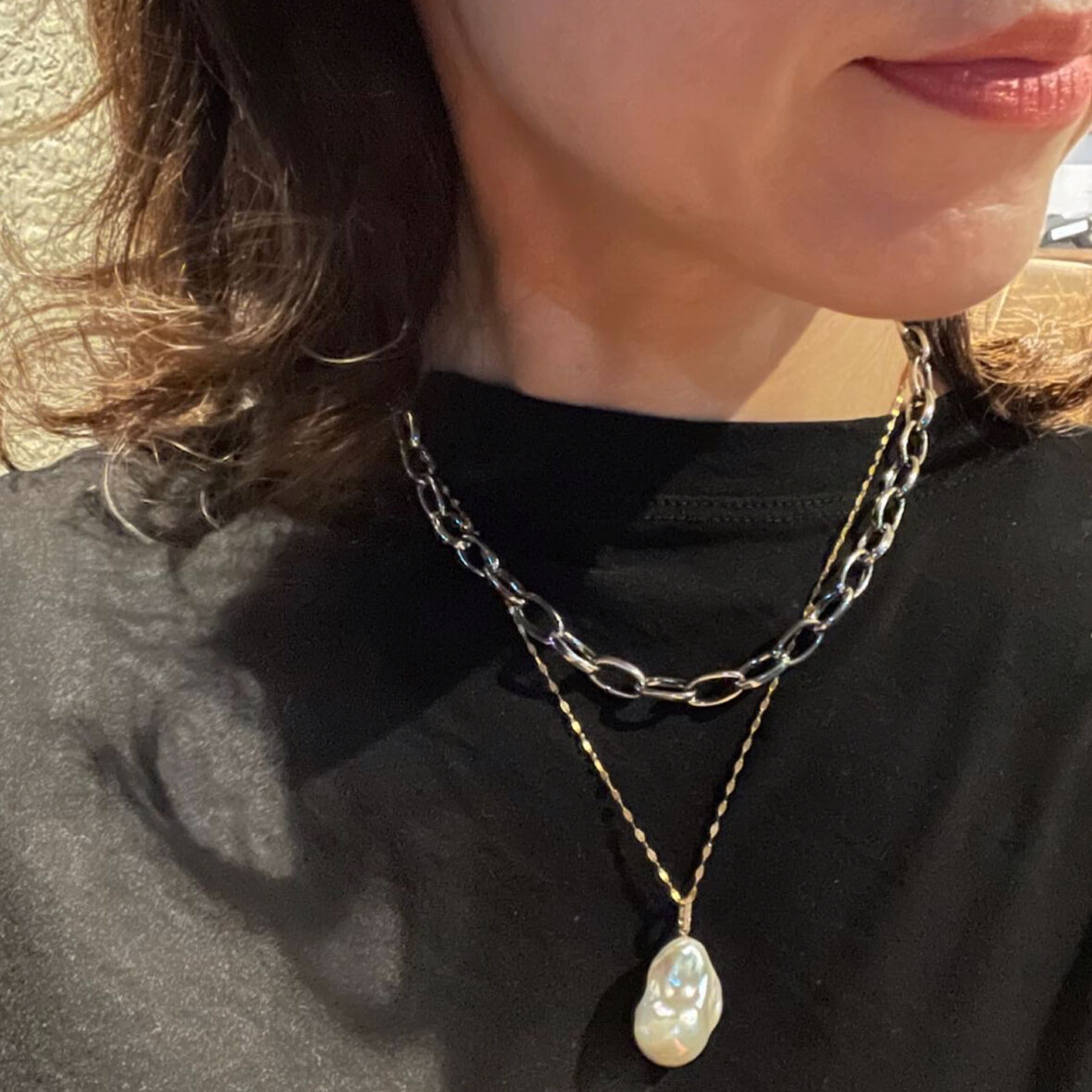 淡水バロックパール×k18×ダイヤモンド ペンダント | kasane jewelry 淡水バロックパール×k18×ダイヤモンド ペンダント | kasane jewelry