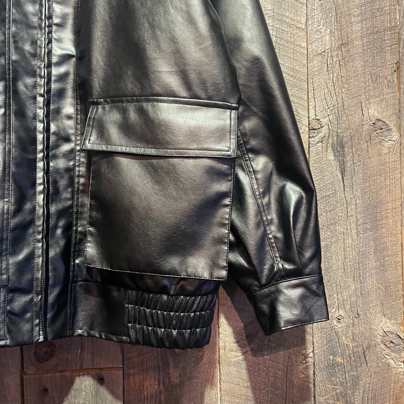 フェイクレザー中綿スタンドジャケット E24205L | VARG Giraffe larch