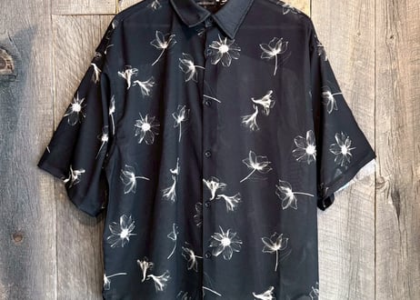 【全2色】パナマクロス総柄シャツ（花）　515047