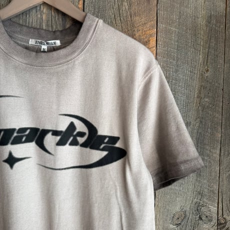 スプレー加工 トライバルロゴ テレコ半袖Tシャツ【グランジ / ショート丈 / ユニセックス】 235591