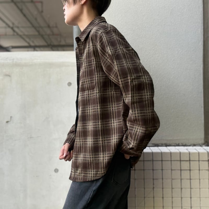 全3色】 チェック厚手長袖シャツ 55-H154 | VARG Giraffe larch