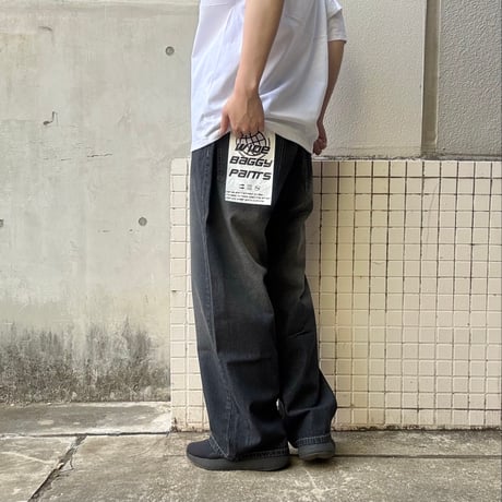 ワイドバギーデニムパンツ ゆったりシルエット カジュアル 810766