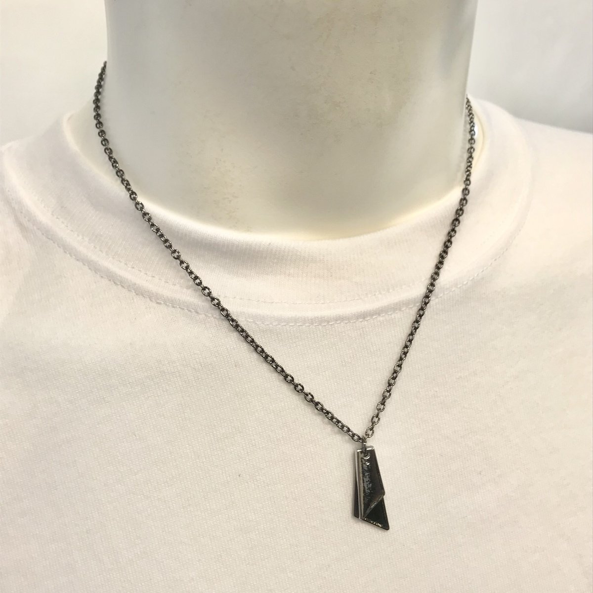 シルバー チェーンネックレス ロゴプレート付き ロゴプレートチェーンネックレス｜ACLENT（アクレント）