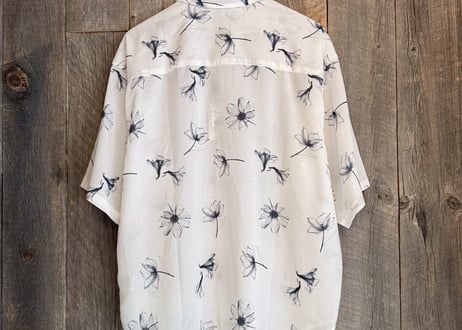 【全2色】パナマクロス総柄シャツ（花）　515047